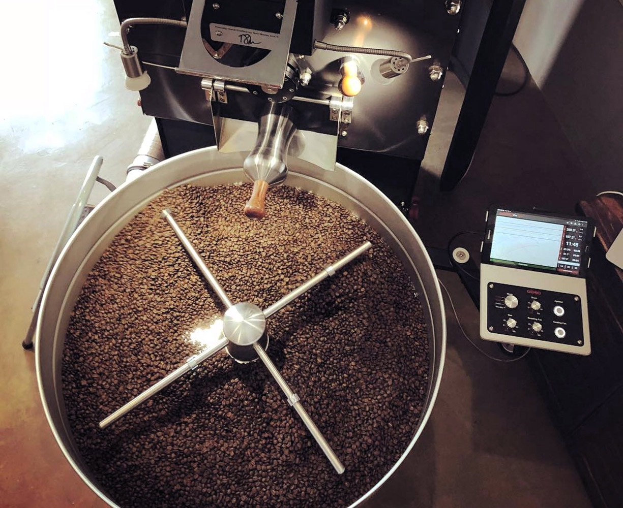 Coffee roasting process at Silent Café